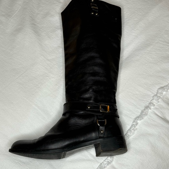 Browns Couture black leather boots gold hardware size 8.5 excellent condtion - Picture 2 of 15